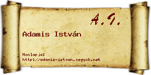 Adamis István névjegykártya